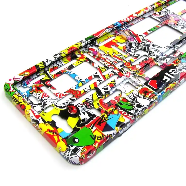Podložka SPZ s motivem Stickers Bomb - hydrografická fólie - Hydrographic Technology Akční Cena