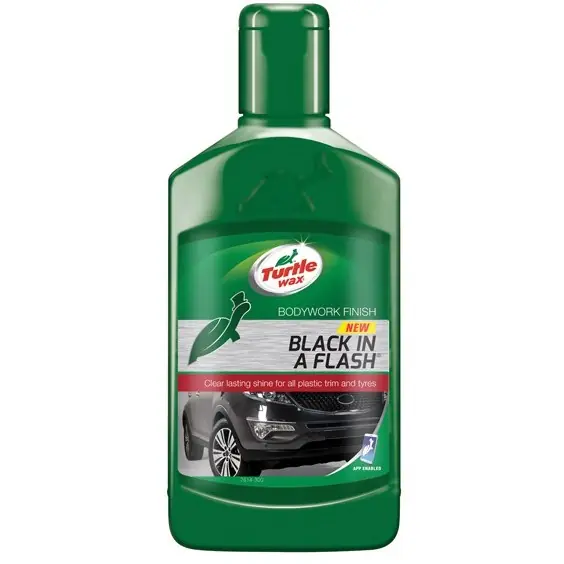 Hit Sezóny Gel na vnější plasty TURTLE WAX BLACK IN A FLASH, 300 ml