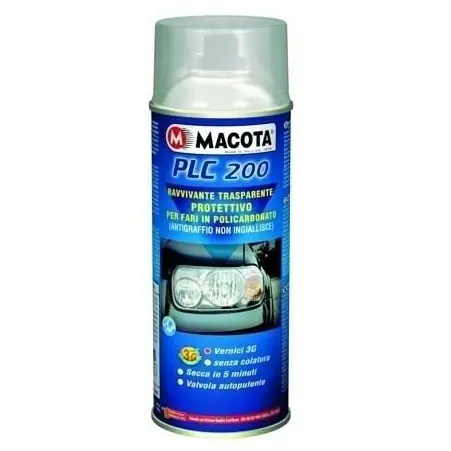 Nová Kolekce Transparentní sprej na zažloutlé světlomety automobilu MACOTA PLC200, 400 ml