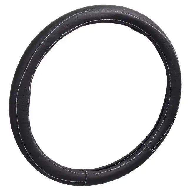 Potah volantu CLASSIC 37 - 39 cm černý s bílou nití - Compass Zlevněný