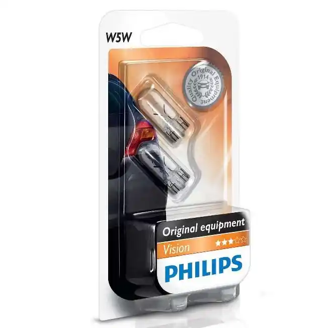 Žárovky W5W T10 PHILIPS Vision +30%, 2 ks Bezpečná Platba