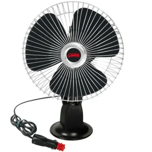 Ventilátor do auta 12V LAMPA CHROME FAN 8", kovový na přísavku Nová Kolekce
