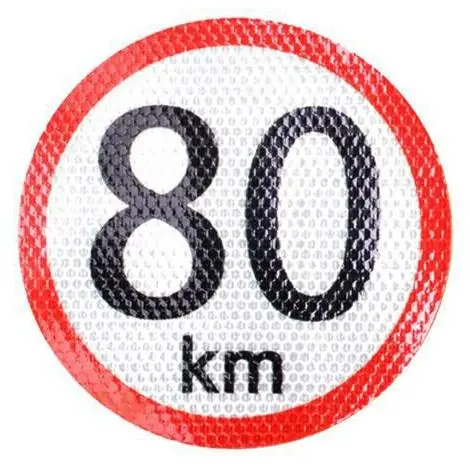Samolepka konstrukční rychlosti 80 km, reflexní, průměr 15 cm Speciální Cena