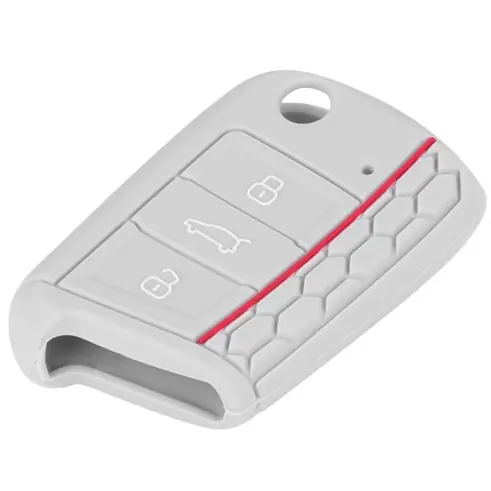 Novinka Silikonový obal - kryt na klíč Škoda Rapid (2014 - 2019) - RS Design - šedý