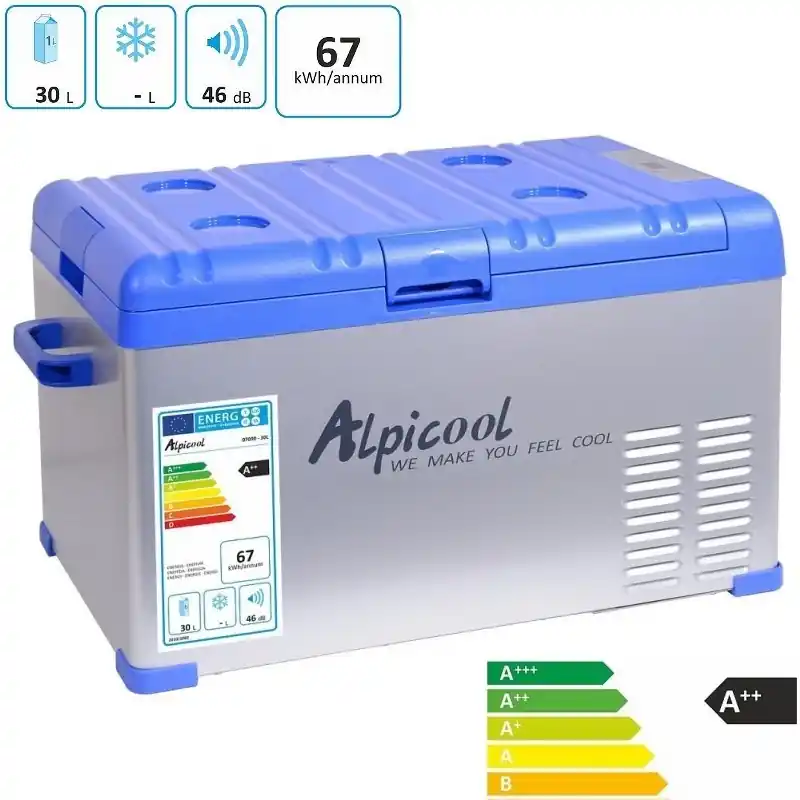 Akční Cena Kompresorová lednice do auta ALPICOOL C30, objem 30 L, modrá, 230/24/12V