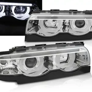 BMW E38 98-01 - přední chrom světla s 3D ANGEL EYES Levný