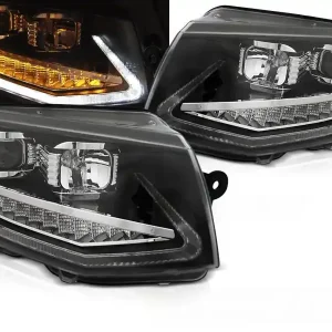 Speciální Cena VW T6 15- - přední černá světla TUBE LIGHT s LED denním svícením a dynamickým blinkrem