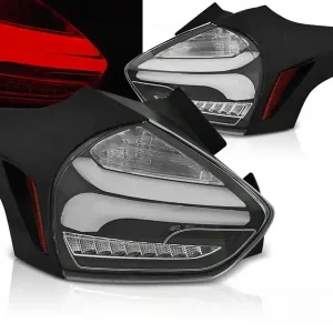 FORD FOCUS 3 15-18 HTB - zadní LED světla černá LED BAR s dynamickým blinkrem Novinka