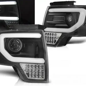 FORD F150 MK12 08-14 - přední černá světla TUBE LIGHT s LED blinkrem Originální