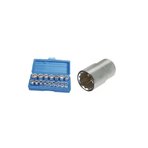 Bezpečná Platba Hlavice 1/2” nástrčné 12hranné, velikosti 8-24 mm, sada 16 ks - SW-Stahl