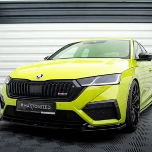 Značkový Škoda Octavia IV RS spoiler pod přední nárazník V1 Maxton design