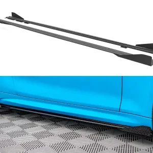 BMW řada M2 F87, "Street Pro" difuzory pod boční prahy s křidélky, plast ABS bez povrchové úpravy, s červenou linkou, Maxton design Akce