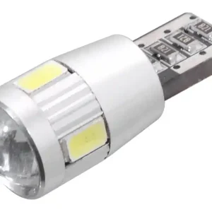 Zlevněný LED žárovka 6 SMD LED 12V T10 s rezistorem CAN-BUS ready bílá