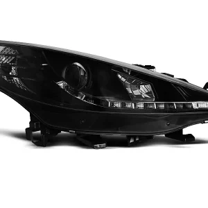 PEUGEOT 207 06-12 - přední černé světla s LED svícením Speciální Cena