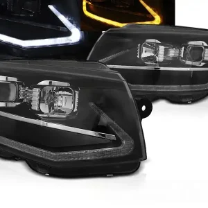 Kup Teď VW T6 15-19 - přední černá světla TUBE LIGHT s dynamickým blinkrem