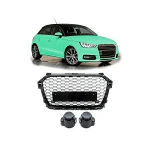 Speciální Cena Přední maska AUDI A1 (8X) Sportback Hatchback Facelift 2015-2019 lesklá černá