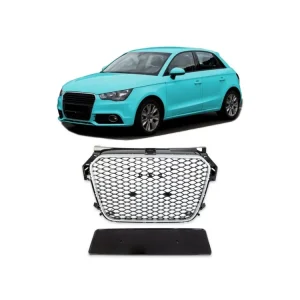 Poslední Šance Přední maska AUDI A1 (8X) Sportback Hatchback Pre-Facelift 2010-2015 leská černá/chrom