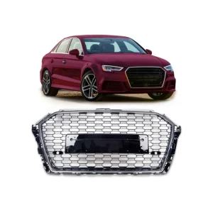 Nová Kolekce Přední maska AUDI A3 (8V) Saloon Hatchback Sportback Convertible Facelift 2016-2020 chrom černá