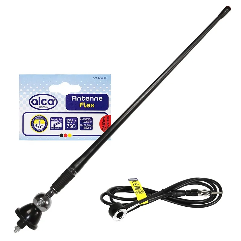 Vysoce Kvalitní Střešní anténa ALCA s gumovým ohebným prutem 40 cm, 12V