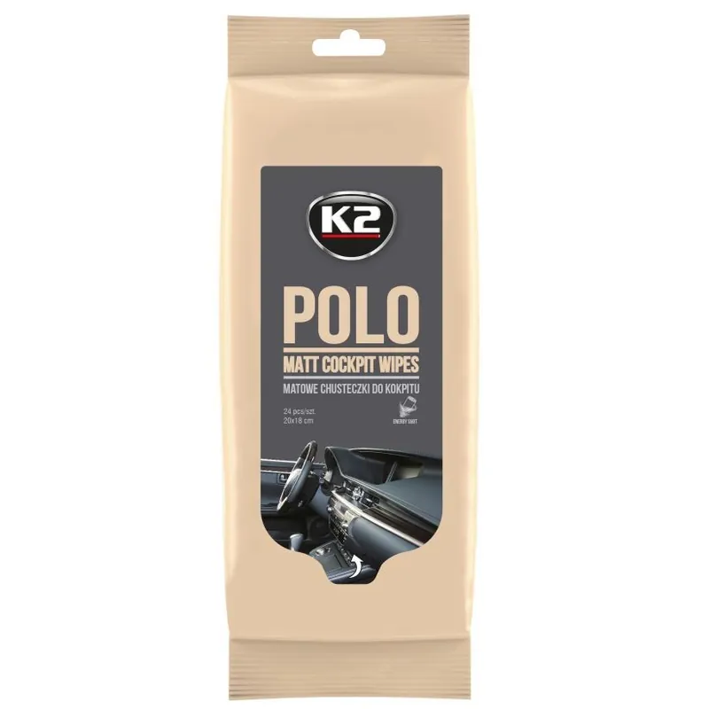 Levný Vlhčené ubrousky na palubní desku K2 POLO MATT COCKPIT WIPES, 24 ks