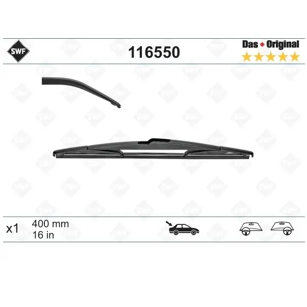 Zadní stěrač 400 mm SWF 116550 Cenově Výhodný