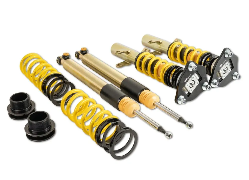 Výškově stavitelný podvozek ST Suspensions ST XTA plus 3 s 3-cestně nastavitelnou tuhostí a unibaly pro Mini One D R56 max zatížení PN do 910 kg Speciální Cena