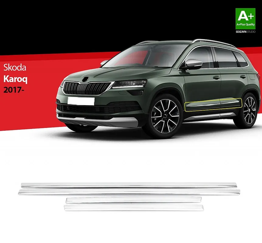 Nerez + ABS lišty dveří Škoda Karoq Kup Teď